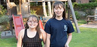 Girls hanging out in the playground of the Pasadena Ronald McDonald House 