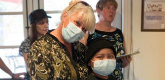 Family with Surgical Mask On