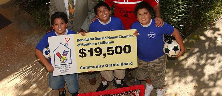 Kids from a Soccer Program who received funds from the RMHCSC / MOASC Community Grant Program