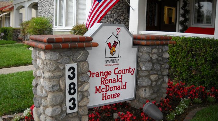 Front sign Orange County Ronald McDonald House